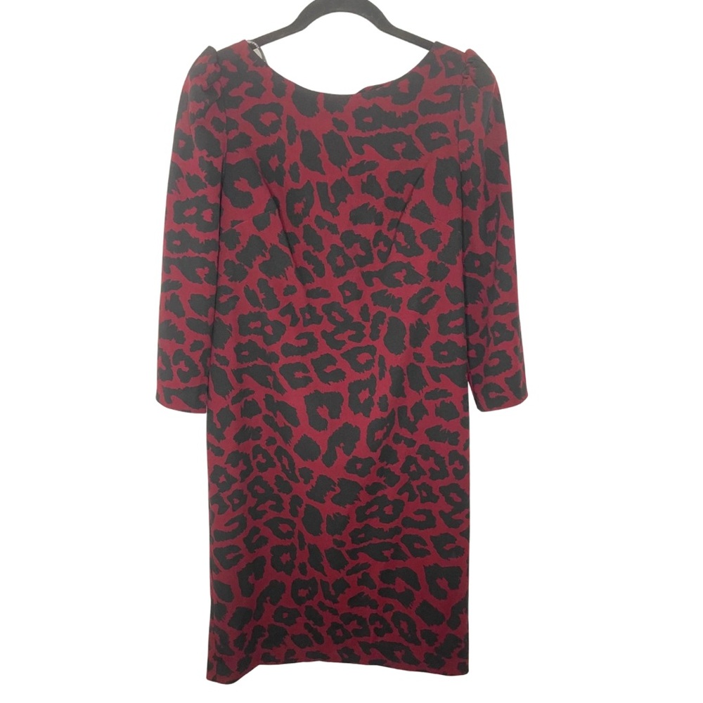 Calvin Klein Red and Black Leopard-Print Dress
